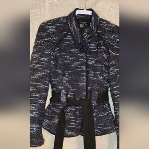 Sandro Black and Gray Textured Jacket